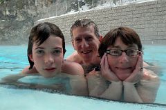 26 Peter Ryan, Jerome Ryan, Charlotte Ryan At Radium Hot Springs In Winter